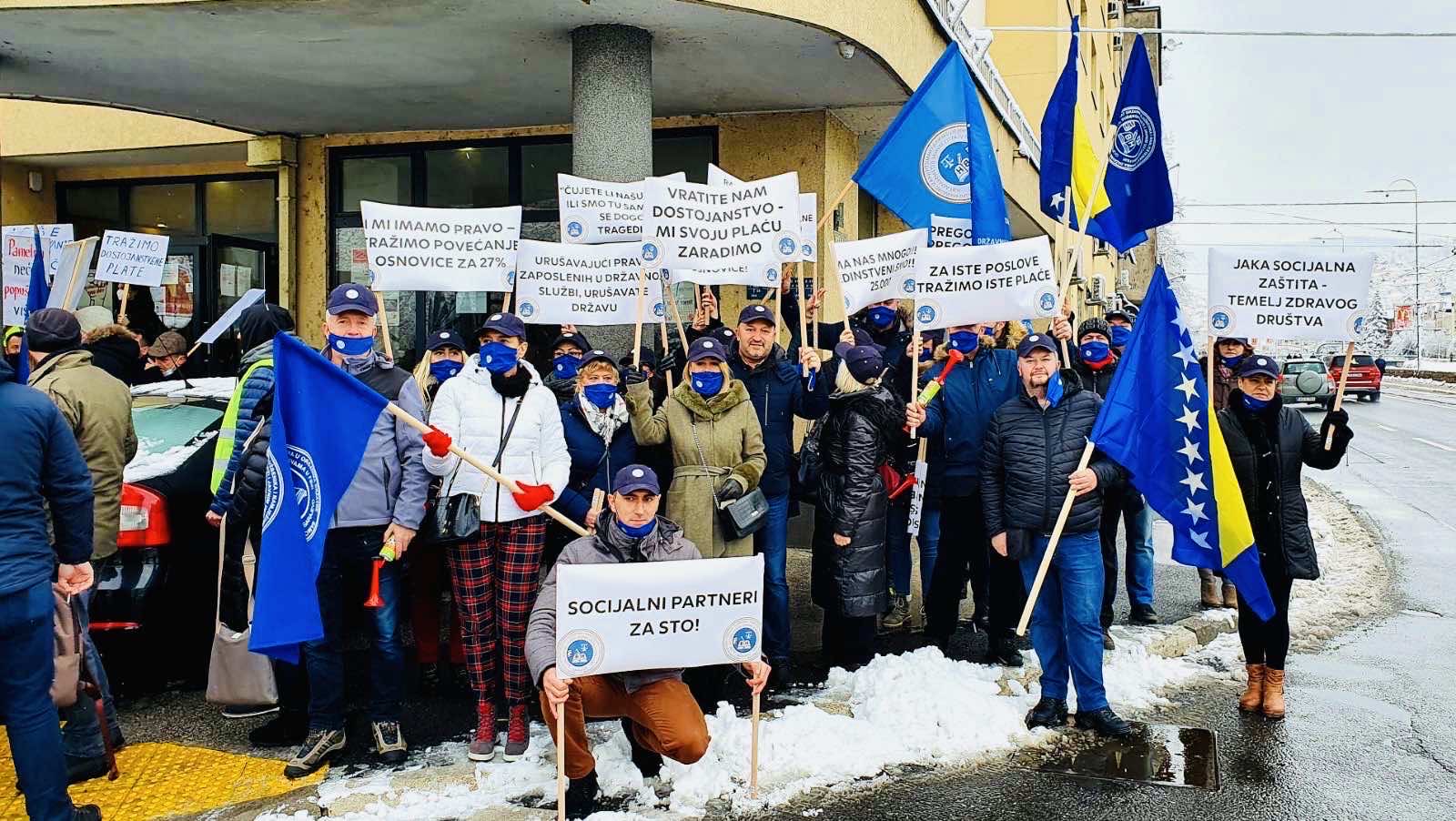 Protesti Sindikata Ispred Vlade Kantona Sarajevo