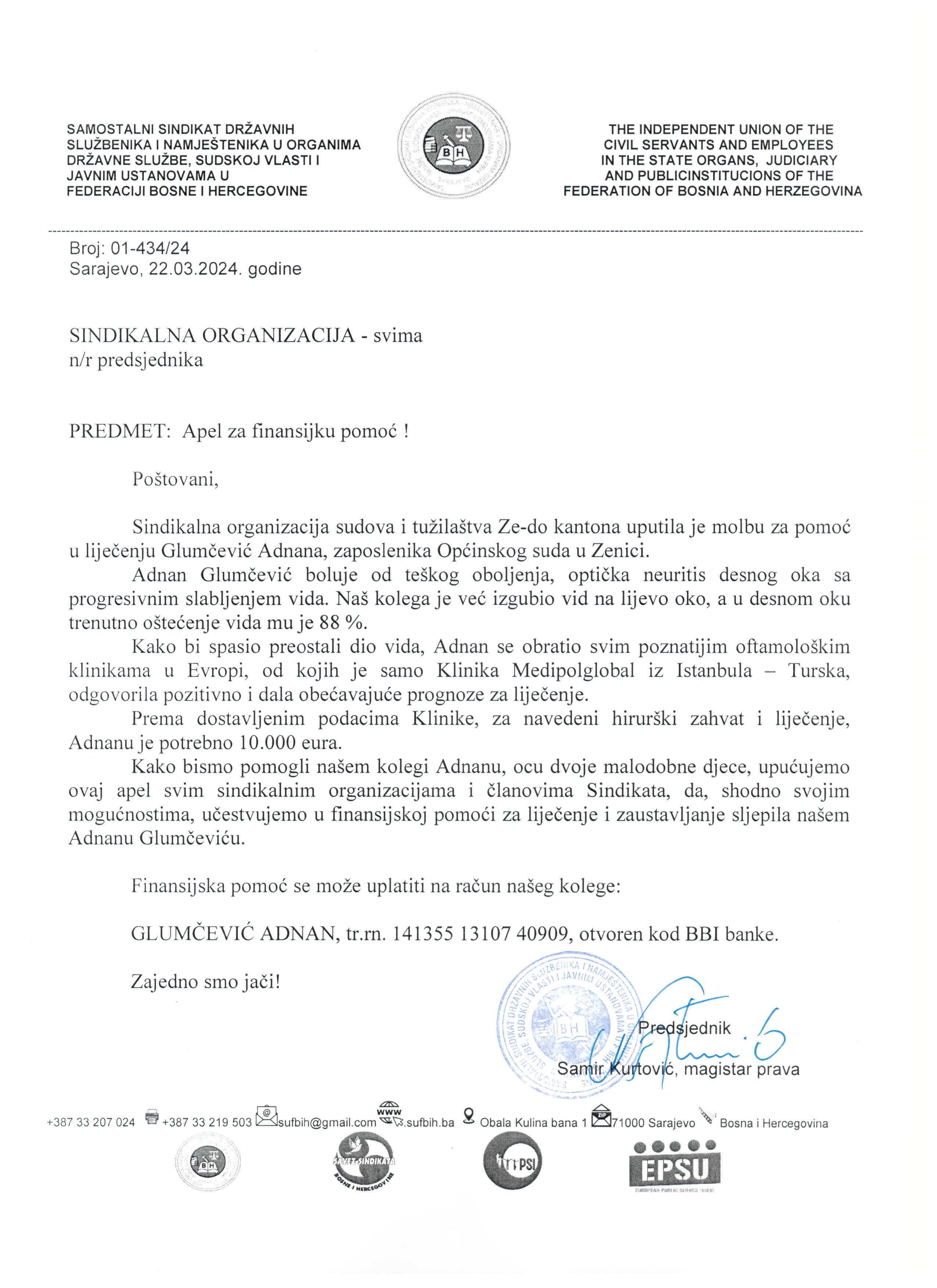 Apel Za Pomoć
